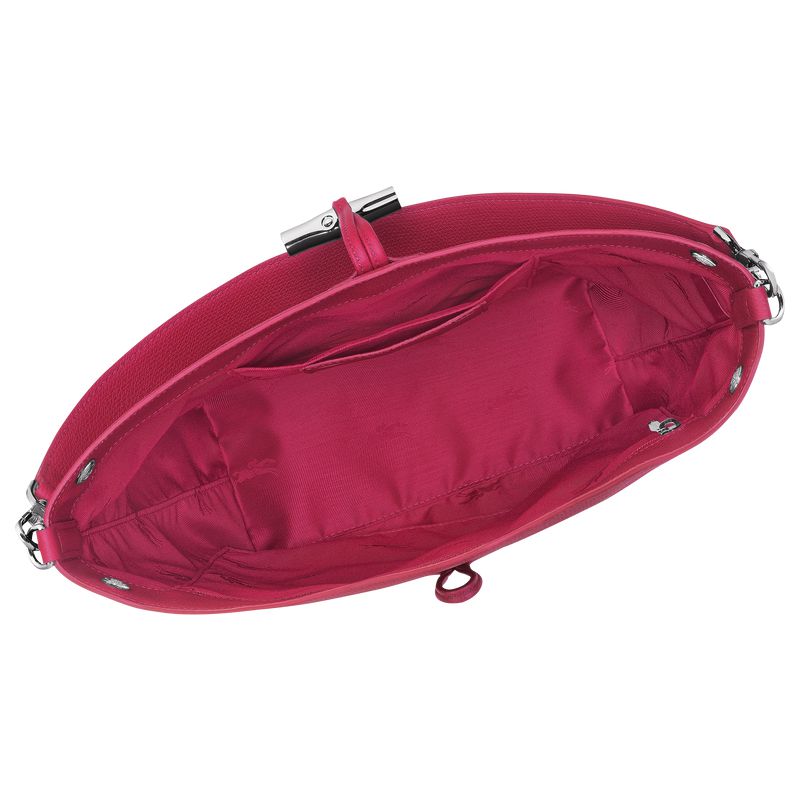 Women Longchamp Le Roseau M Shoulder Bag Dark Pink | Ireland-731VALUNQ