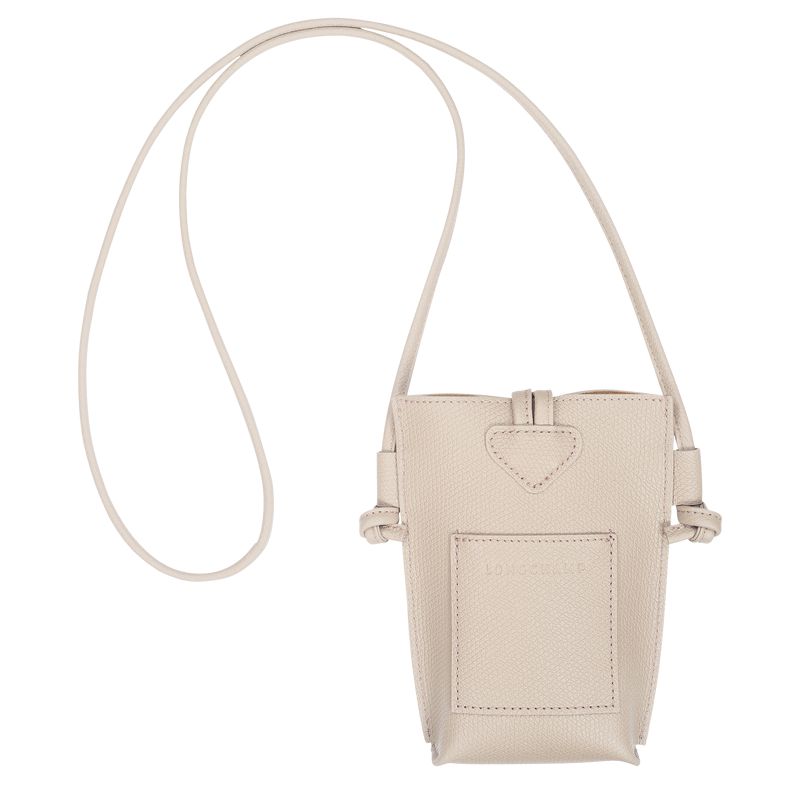 Women Longchamp Le Roseau Phone Case Beige | Ireland-271OTLIES