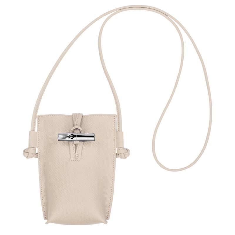 Women Longchamp Le Roseau Phone Case Beige | Ireland-271OTLIES