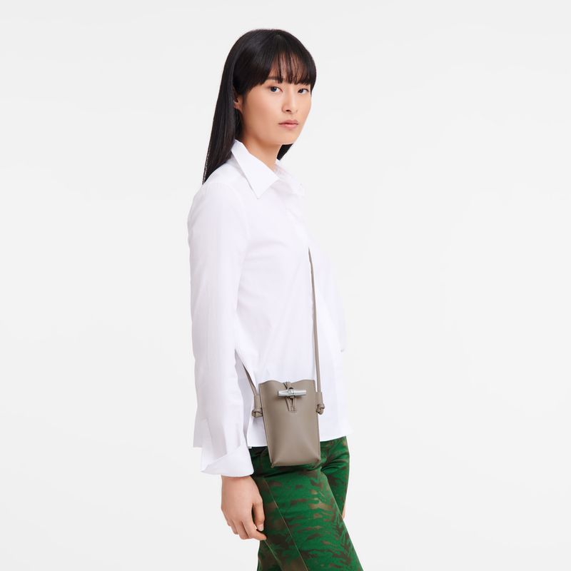 Women Longchamp Le Roseau Phone Case Beige | Ireland-809BYDXGF