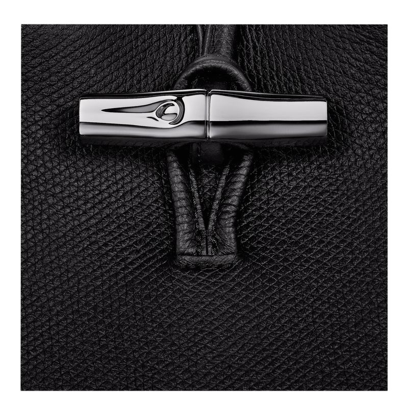 Women Longchamp Le Roseau Phone Case Black | Ireland-209ACZSYQ