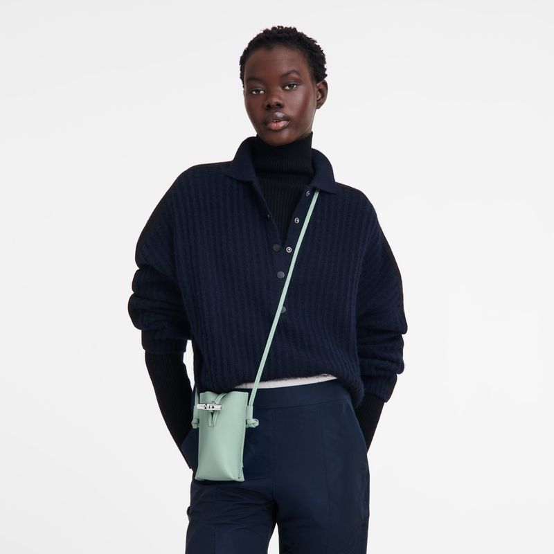 Women Longchamp Le Roseau Phone Case Blue Green | Ireland-058EDPSJR