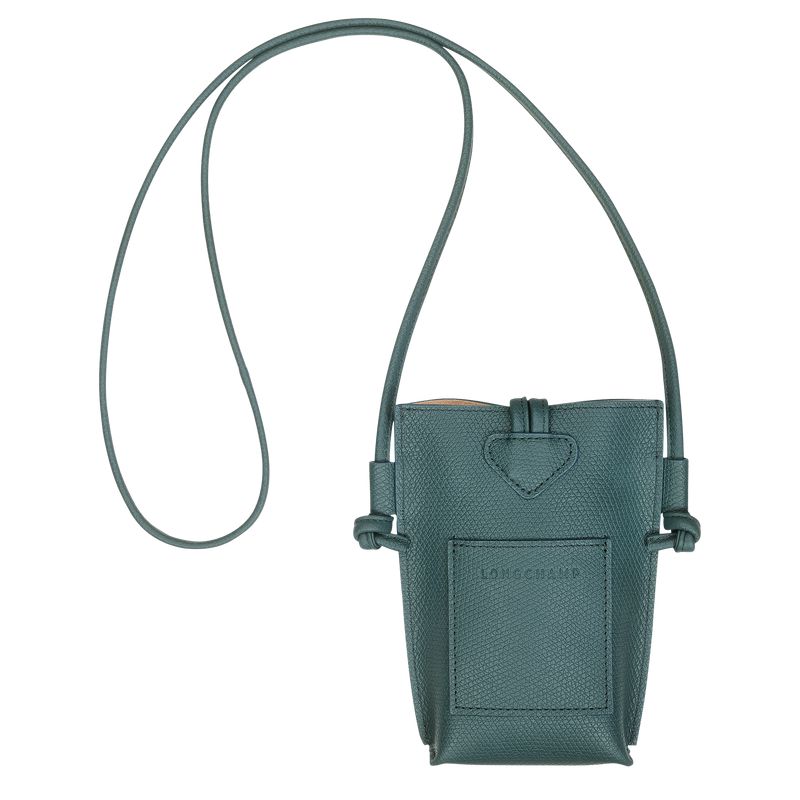 Women Longchamp Le Roseau Phone Case Blue Green | Ireland-654BHJCNX