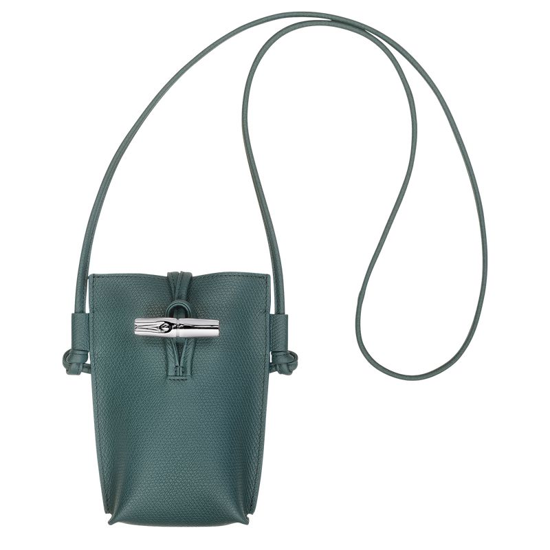 Women Longchamp Le Roseau Phone Case Blue Green | Ireland-654BHJCNX