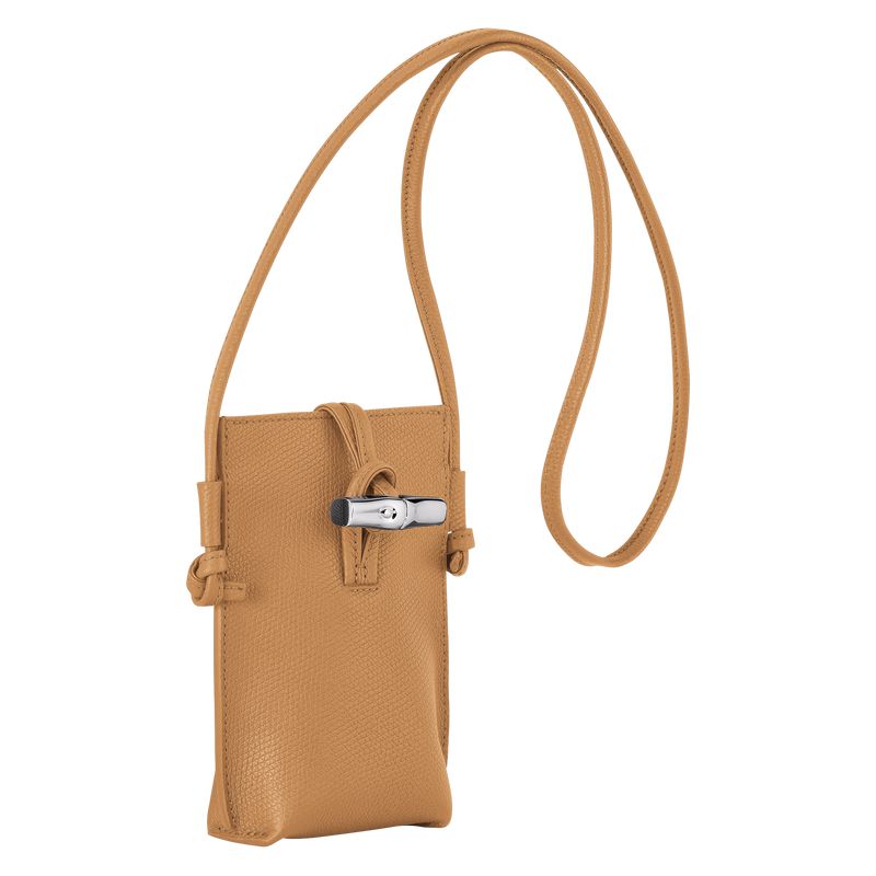 Women Longchamp Le Roseau Phone Case Brown | Ireland-817MYLQBO