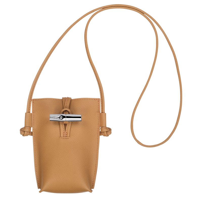 Women Longchamp Le Roseau Phone Case Brown | Ireland-817MYLQBO
