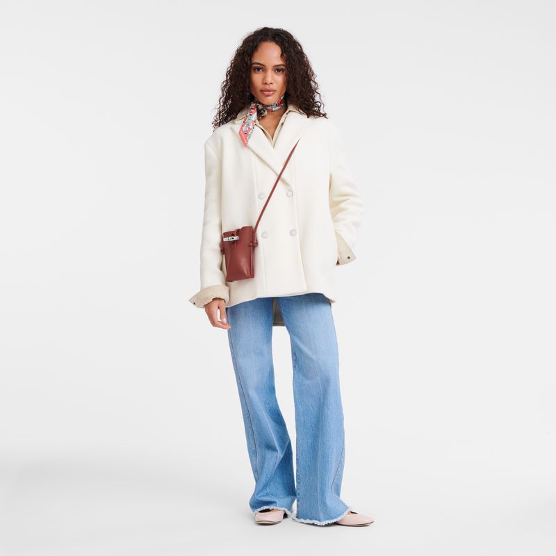 Women Longchamp Le Roseau Phone Case Brown | Ireland-264ZJRVLU