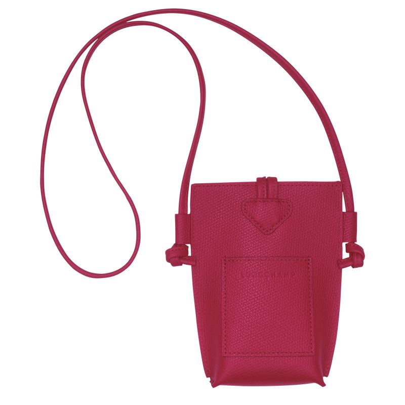 Women Longchamp Le Roseau Phone Case Dark Pink | Ireland-276PSDVOJ