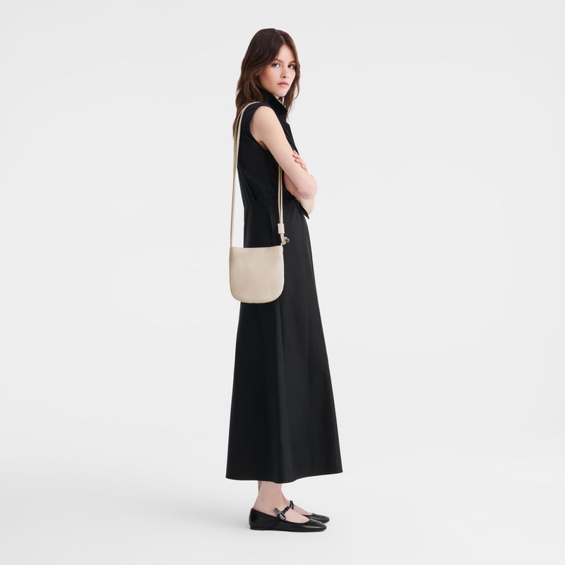 Women Longchamp Le Roseau S Crossbody Bag Beige | Ireland-804TVNSED
