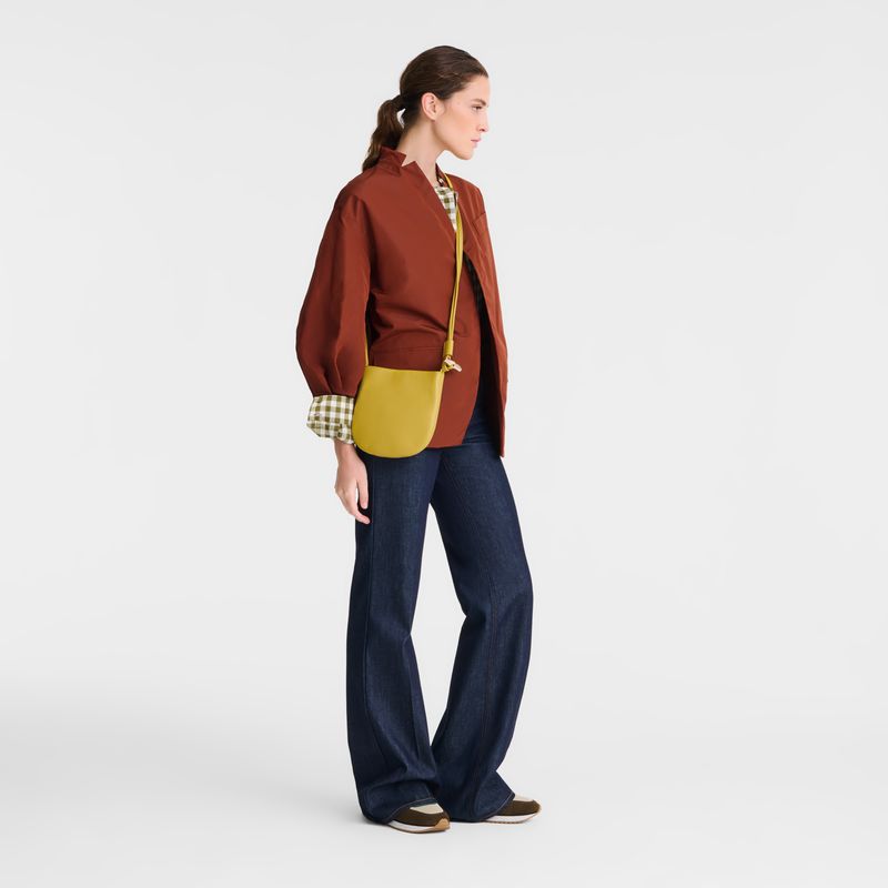 Women Longchamp Le Roseau S Crossbody Bag Yellow | Ireland-924RAFXTN