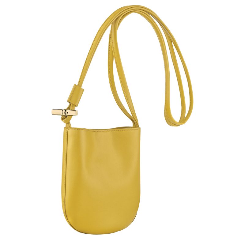 Women Longchamp Le Roseau S Crossbody Bag Yellow | Ireland-924RAFXTN