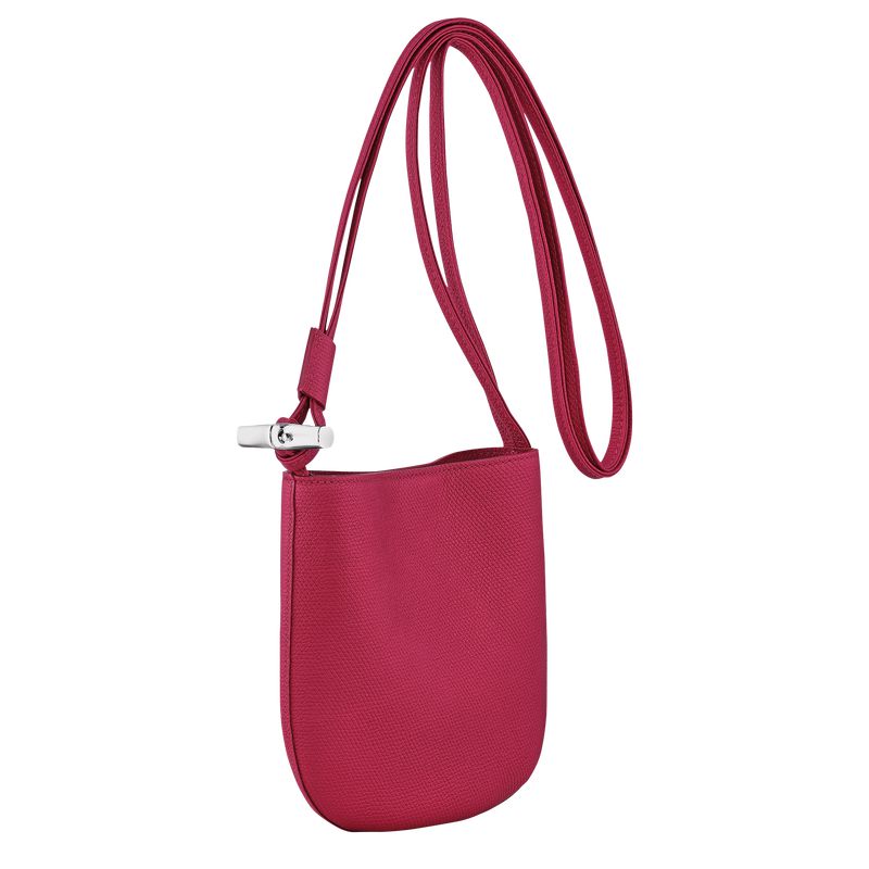 Women Longchamp Le Roseau S Crossbody Bag Dark Pink | Ireland-634RLQSMV