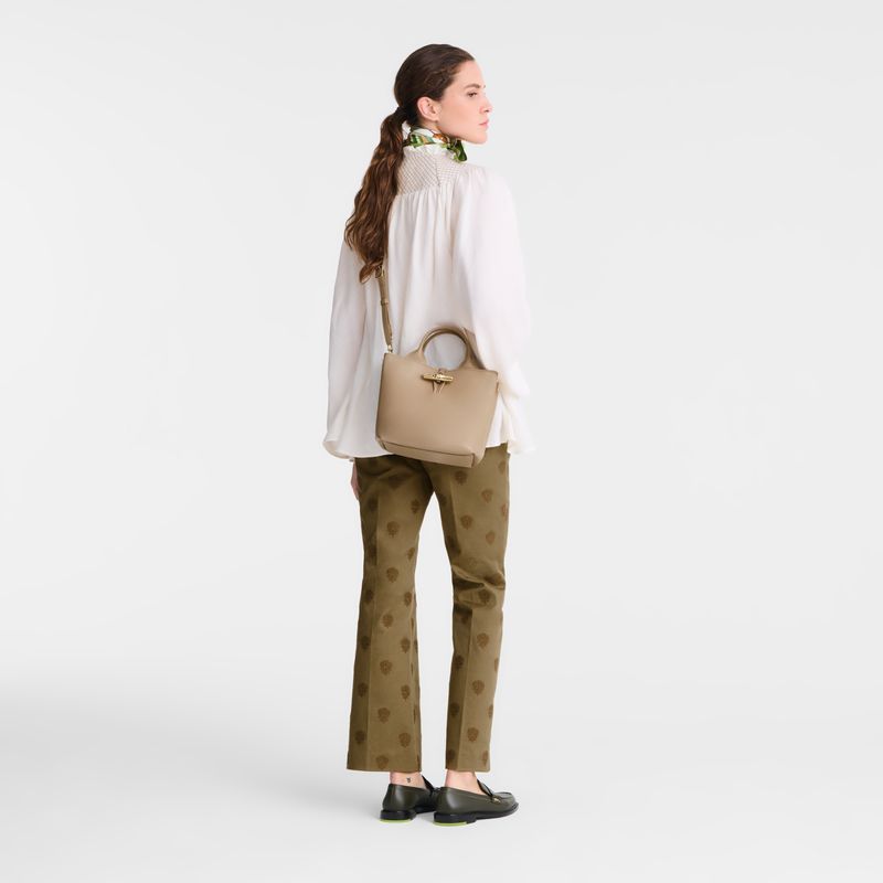 Women Longchamp Le Roseau S Handbag Beige | Ireland-169UHOBYP