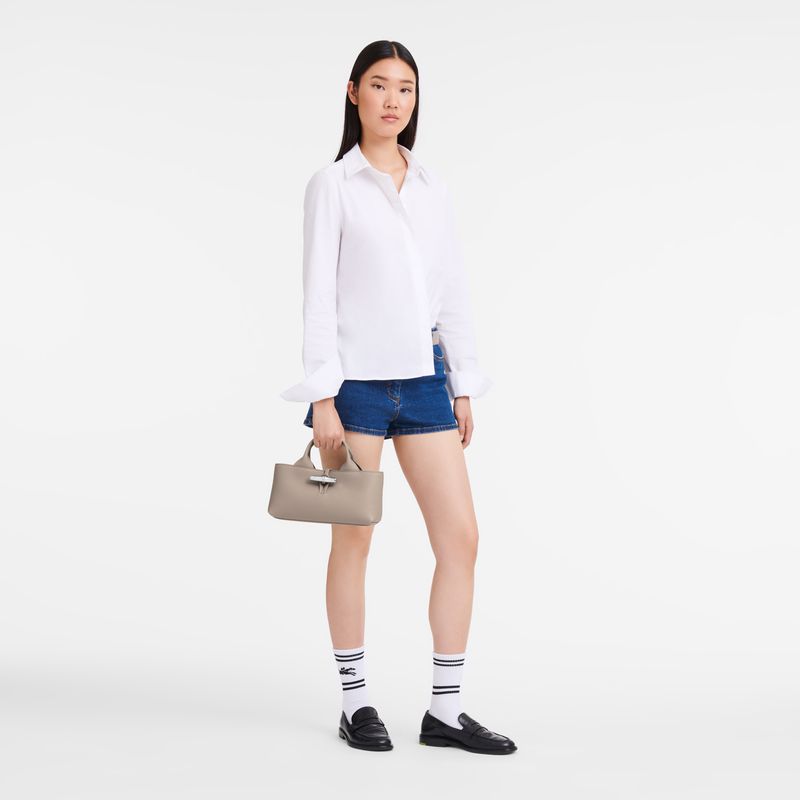 Women Longchamp Le Roseau S Handbag Beige | Ireland-428LAJMQP