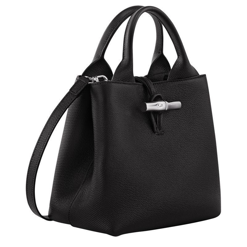 Women Longchamp Le Roseau S Handbag Black | Ireland-756SDUXEN