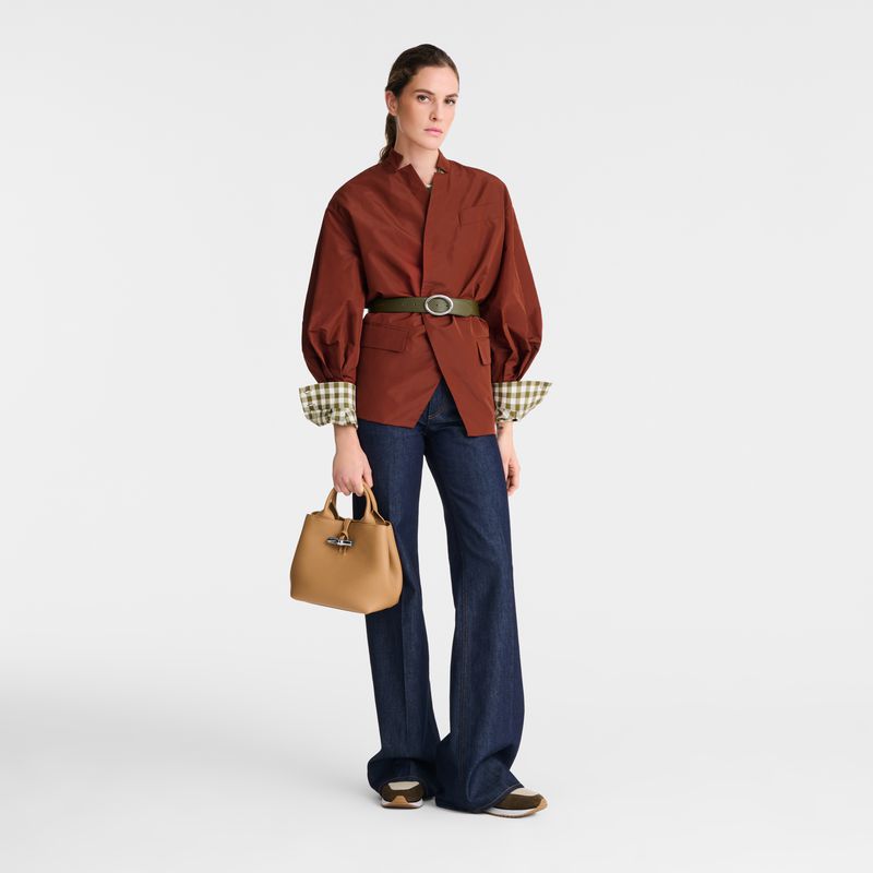 Women Longchamp Le Roseau S Handbag Brown | Ireland-967WXVZEO