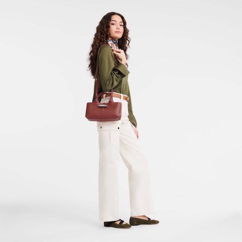 Women Longchamp Le Roseau S Handbag Brown | Ireland-571YEFJAD