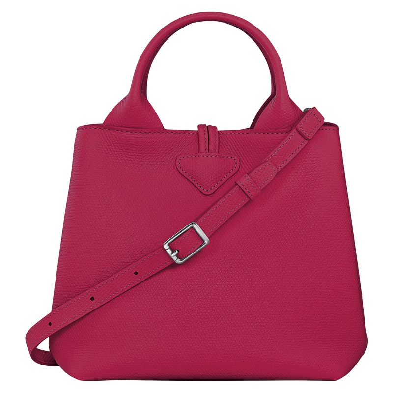 Women Longchamp Le Roseau S Handbag Dark Pink | Ireland-607BJYEGA