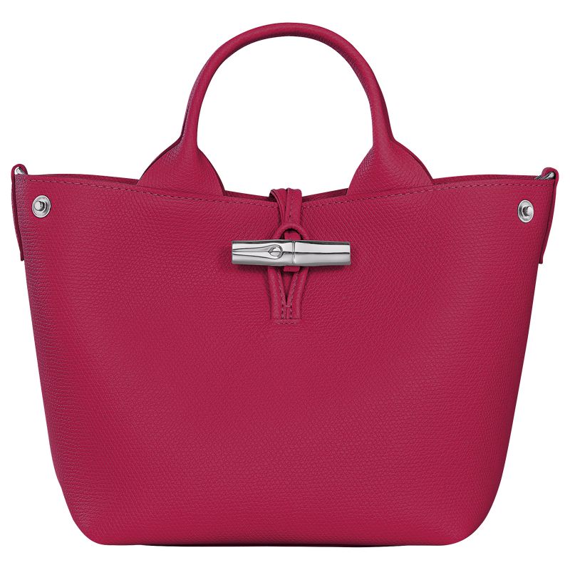 Women Longchamp Le Roseau S Handbag Dark Pink | Ireland-607BJYEGA