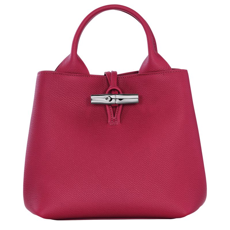Women Longchamp Le Roseau S Handbag Dark Pink | Ireland-607BJYEGA