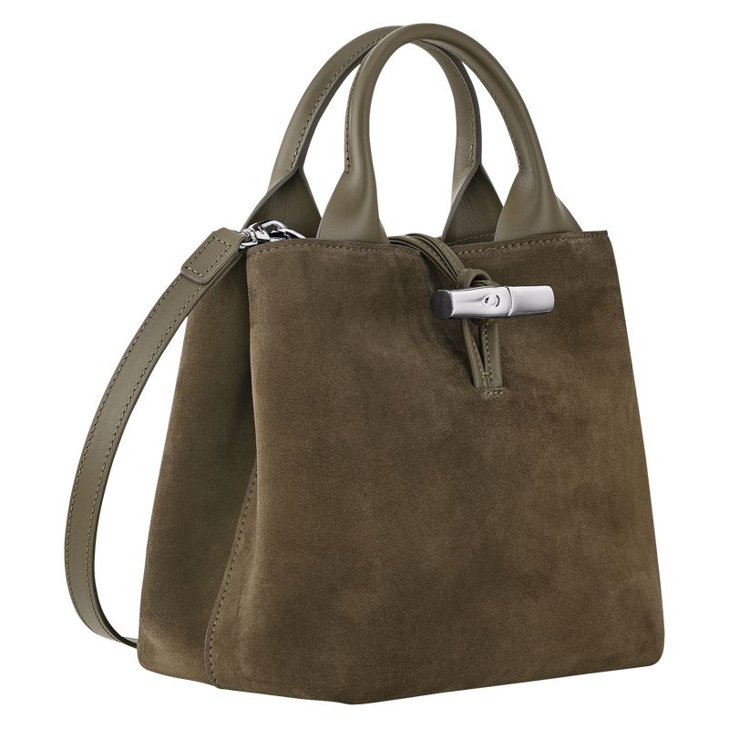Women Longchamp Le Roseau S Handbag Olive | Ireland-756KXYUJN