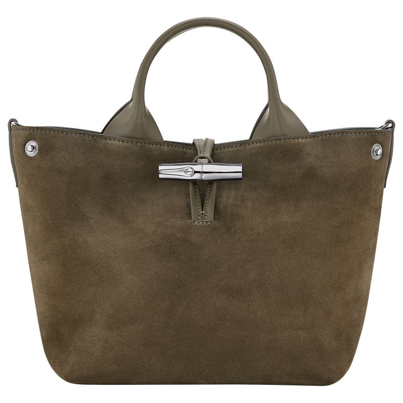 Women Longchamp Le Roseau S Handbag Olive | Ireland-756KXYUJN