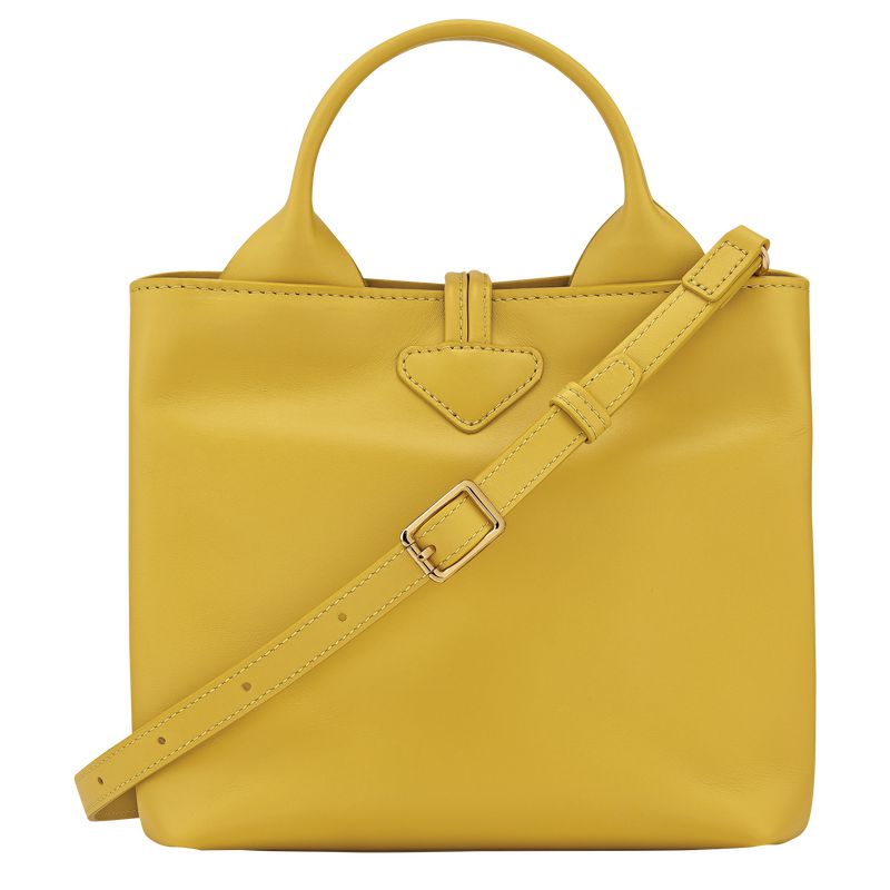 Women Longchamp Le Roseau S Handbag Yellow | Ireland-680BNLVTG
