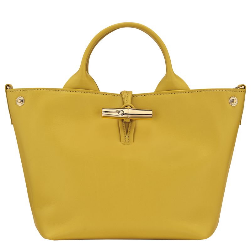 Women Longchamp Le Roseau S Handbag Yellow | Ireland-680BNLVTG