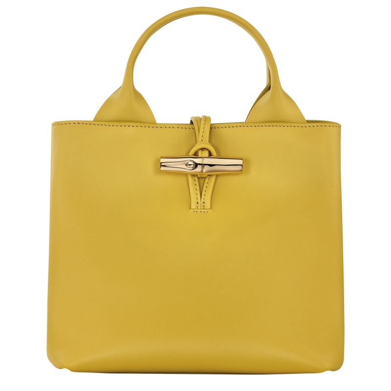 Women Longchamp Le Roseau S Handbag Yellow | Ireland-680BNLVTG