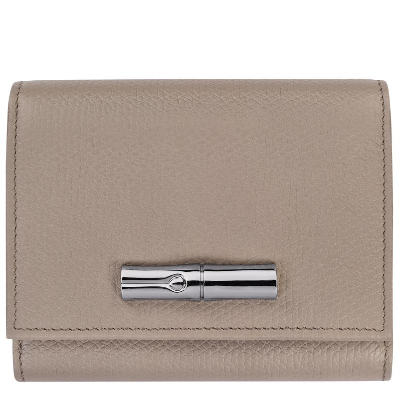 Women Longchamp Le Roseau Wallet Beige | Ireland-975XJSGRN