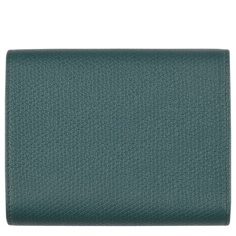 Women Longchamp Le Roseau Wallet Blue Green | Ireland-108ETKULR