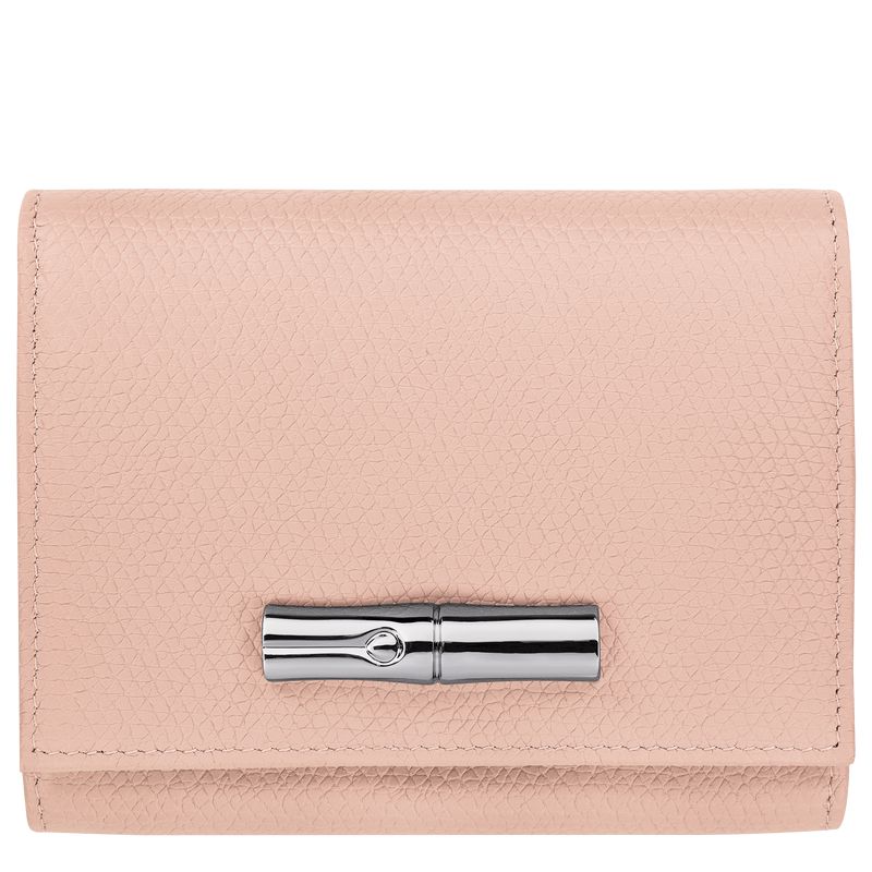 Women Longchamp Le Roseau Wallet Rose | Ireland-042RMNEWS