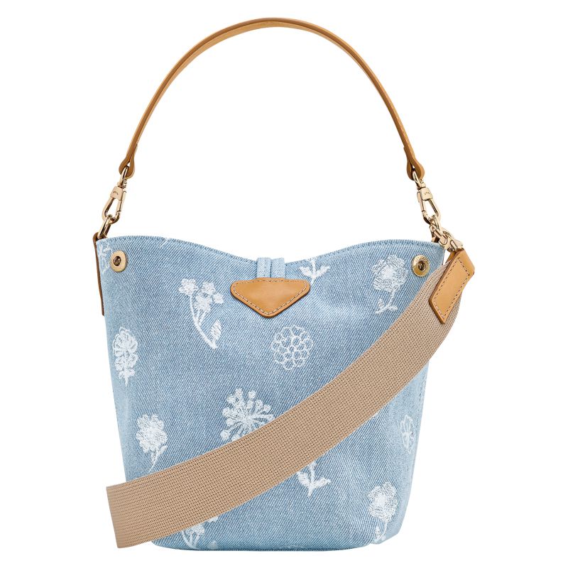 Women Longchamp Le Roseau Xs Bucket Bag Blue | Ireland-612CSHEFO