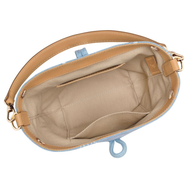 Women Longchamp Le Roseau Xs Bucket Bag Blue | Ireland-612CSHEFO