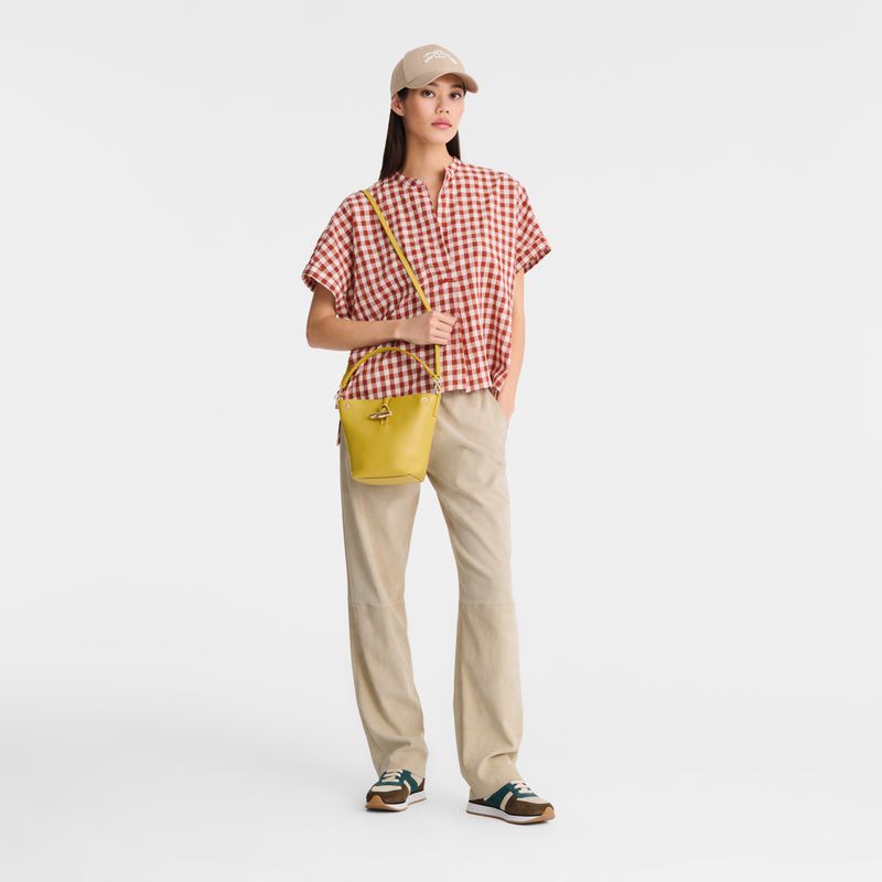 Women Longchamp Le Roseau Xs Bucket Bag Yellow | Ireland-258IYMSDV