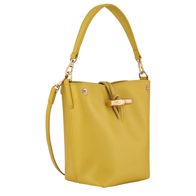 Women Longchamp Le Roseau Xs Bucket Bag Yellow | Ireland-258IYMSDV