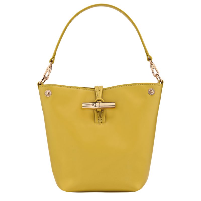 Women Longchamp Le Roseau Xs Bucket Bag Yellow | Ireland-258IYMSDV
