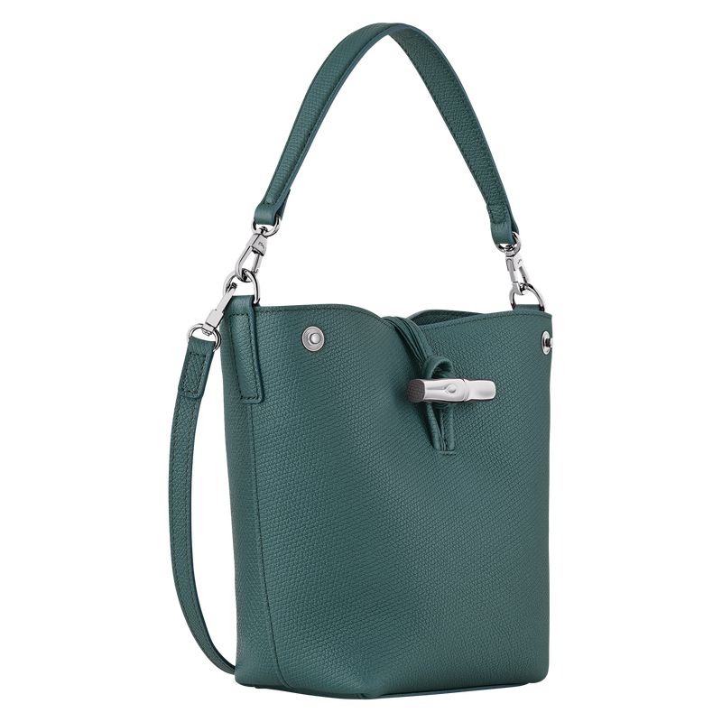 Women Longchamp Le Roseau Xs Bucket Bag Blue Green | Ireland-654UTXEFK