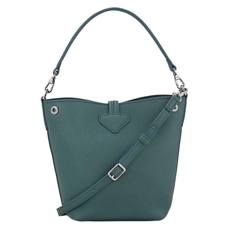 Women Longchamp Le Roseau Xs Bucket Bag Blue Green | Ireland-654UTXEFK