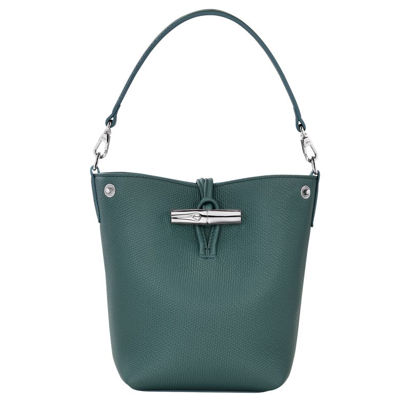 Women Longchamp Le Roseau Xs Bucket Bag Blue Green | Ireland-654UTXEFK