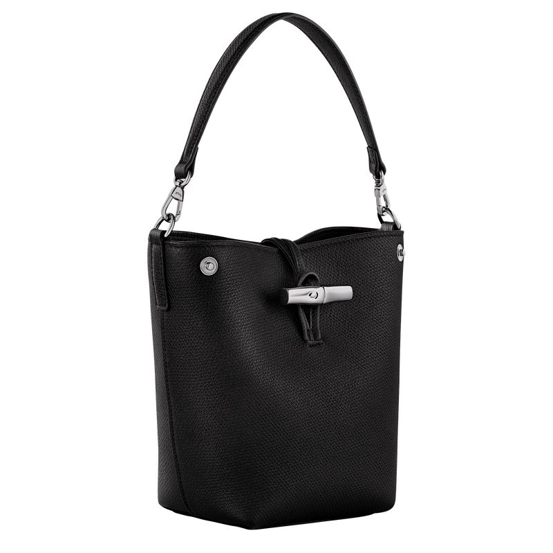 Women Longchamp Le Roseau Xs Bucket Bag Black | Ireland-467QHMPUF