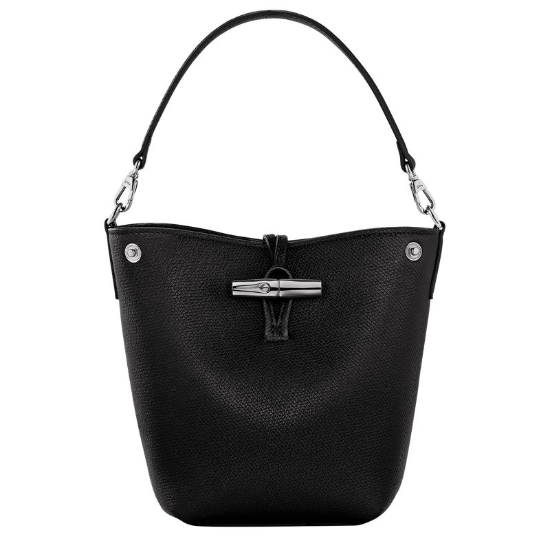 Women Longchamp Le Roseau Xs Bucket Bag Black | Ireland-467QHMPUF