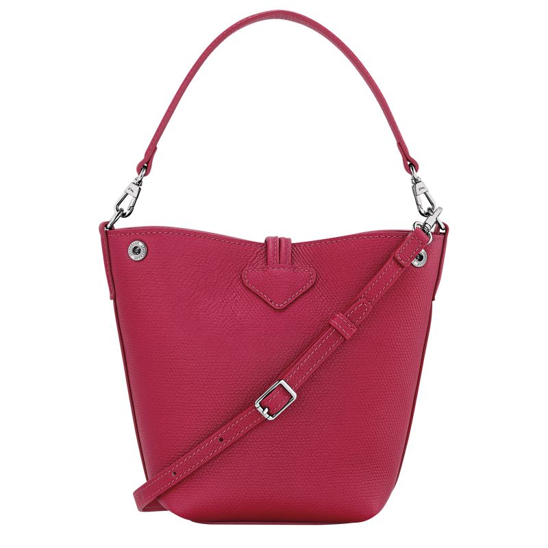 Women Longchamp Le Roseau Xs Bucket Bag Dark Pink | Ireland-908ZBWSOL