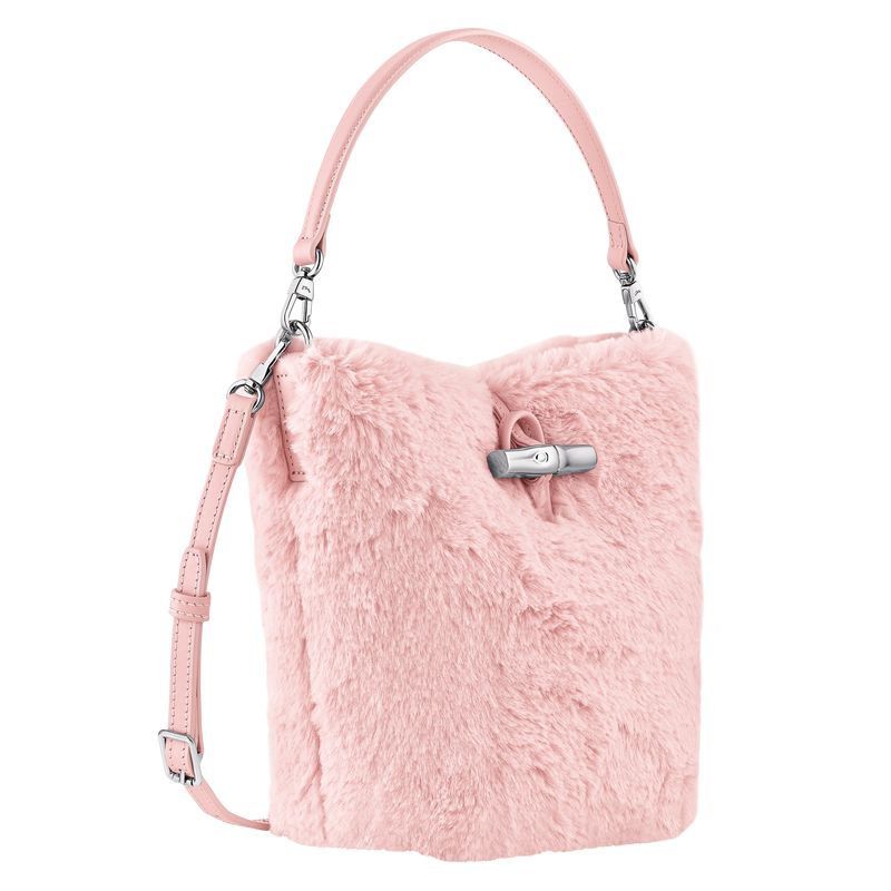 Women Longchamp Le Roseau Xs Bucket Bag Light Rose | Ireland-703VFASZW