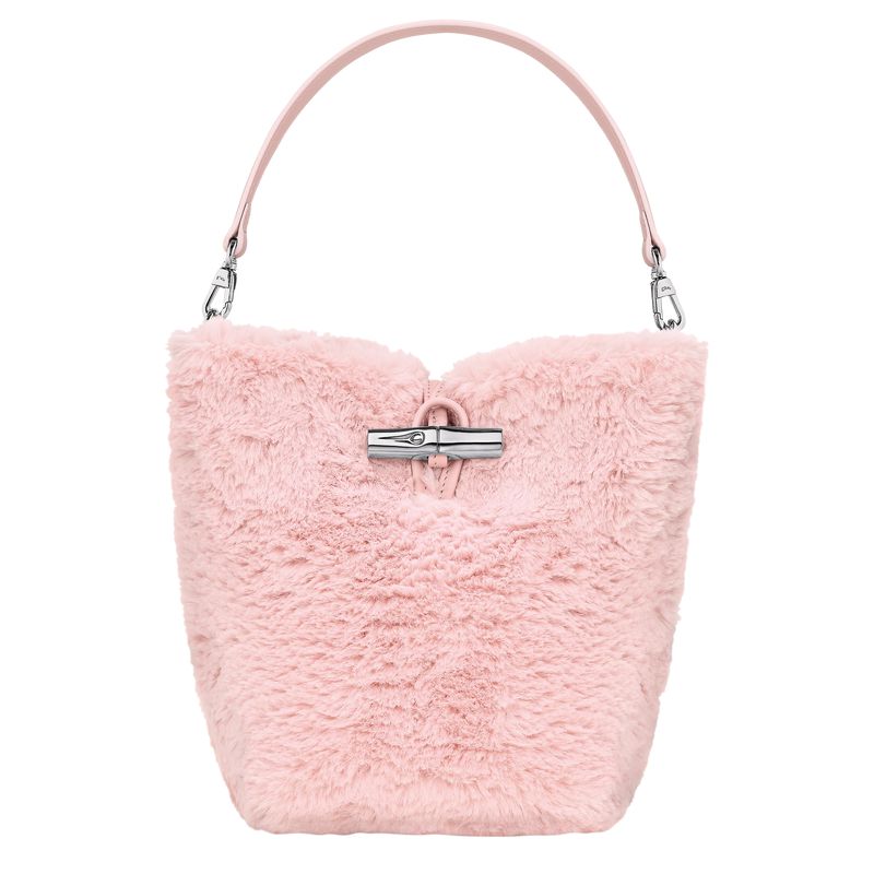 Women Longchamp Le Roseau Xs Bucket Bag Light Rose | Ireland-703VFASZW