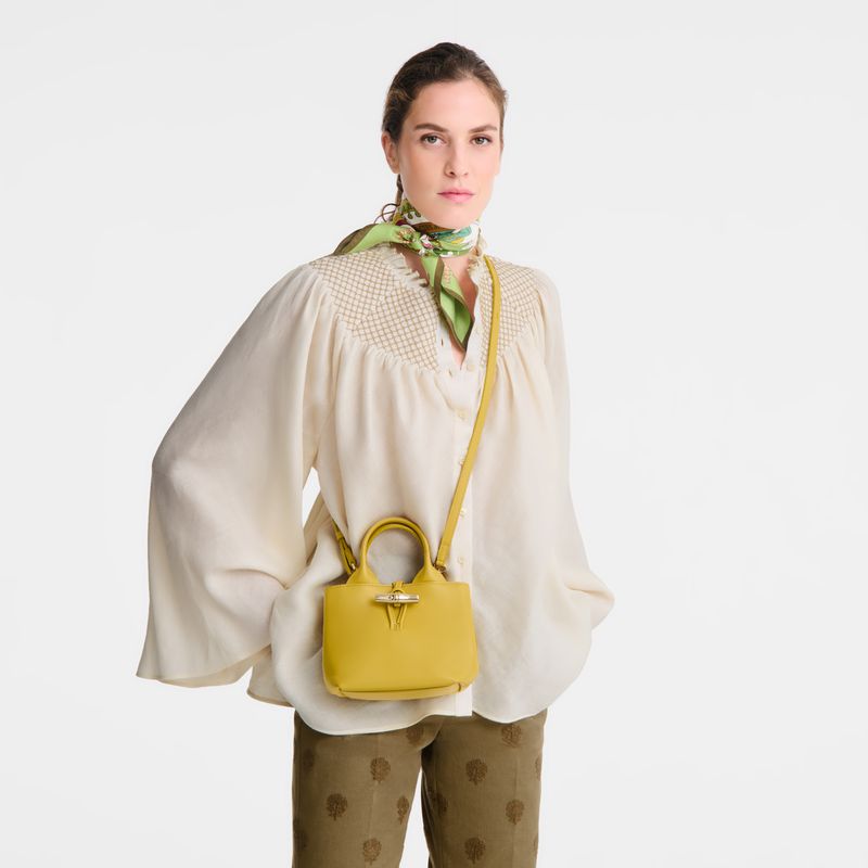 Women Longchamp Le Roseau Xs Handbag Yellow | Ireland-278EOATCV