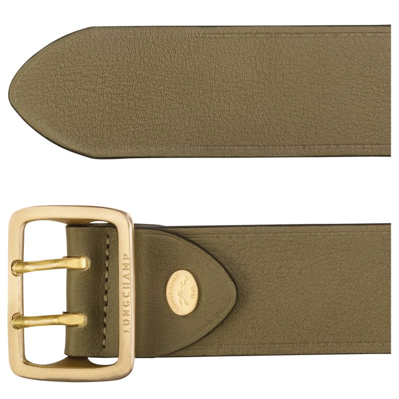 Women Longchamp Leather Belt Olive / Multicolor | Ireland-079BFGZIL