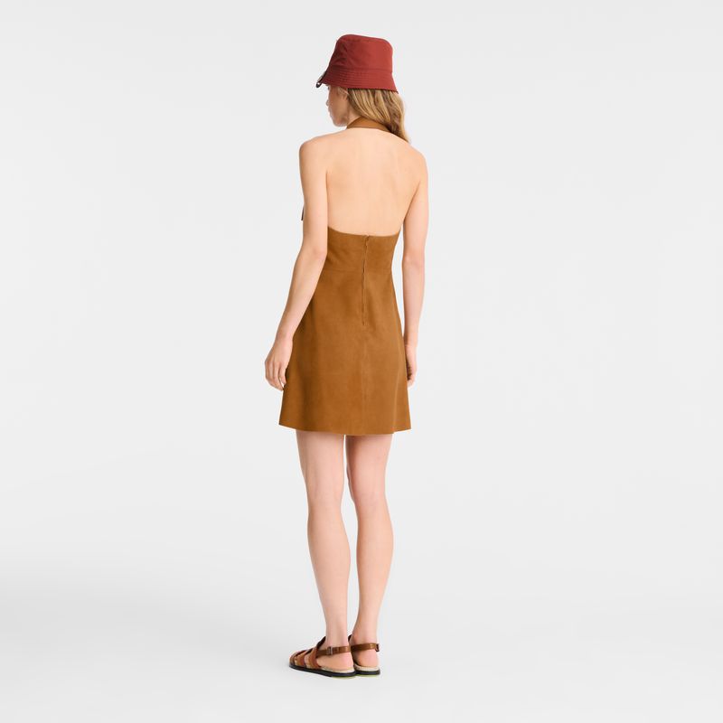 Women Longchamp Leather Dress Brown | Ireland-794TOWHAG