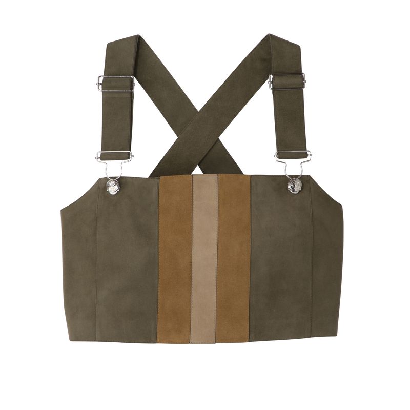 Women Longchamp Leather Top Khaki | Ireland-625VDPYXT