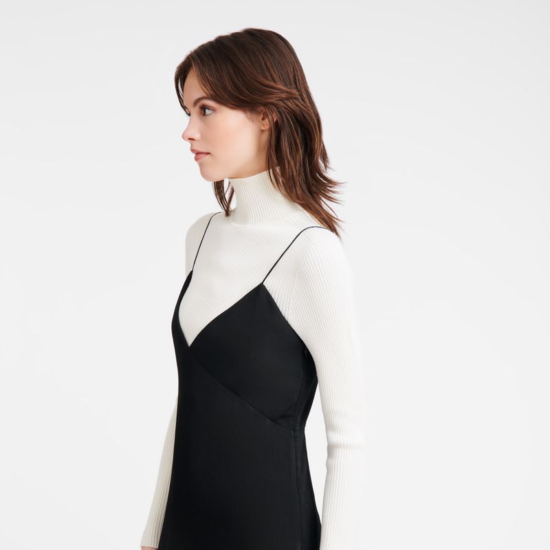 Women Longchamp Long Dress Black | Ireland-526OLZAUH